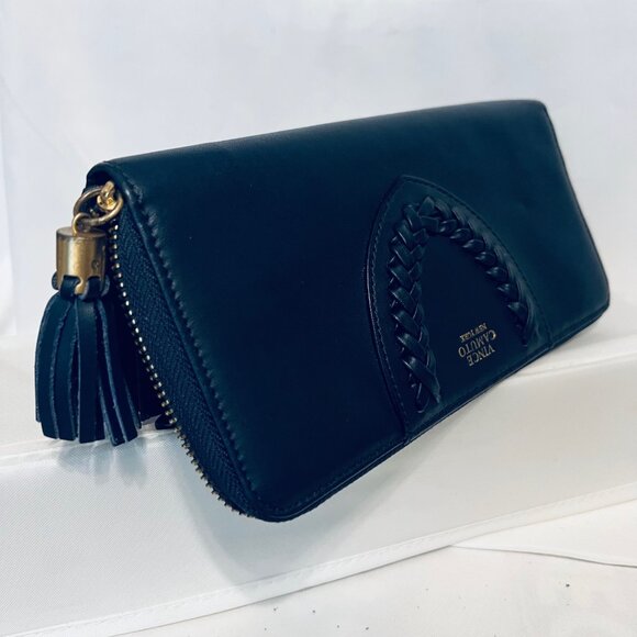 Vince Camuto Navy Blue/Gold Women's Zip Up Around Wallet-Genuine Leather-Storage - Picture 14 of 15